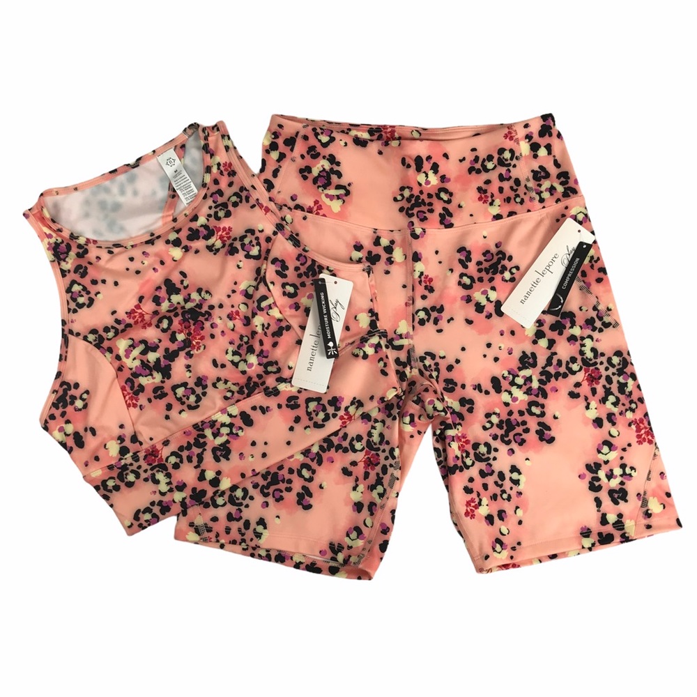 Nanette Lepore Workout Set - Sports Bra & Bike Shorts NWT (M)